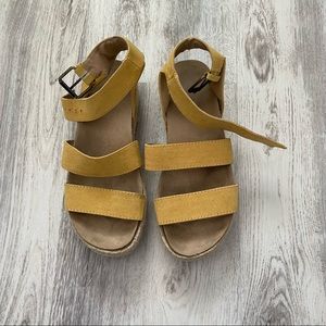yellow platform espadrille sandals